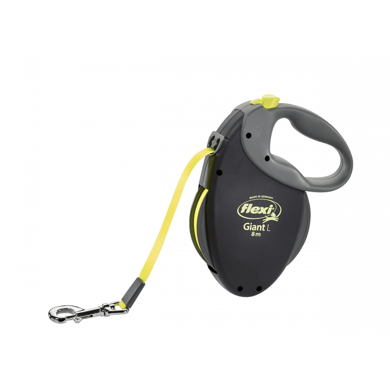 Flexi Trela Extensível Giant 8 M Preto e Amarelo Neon M