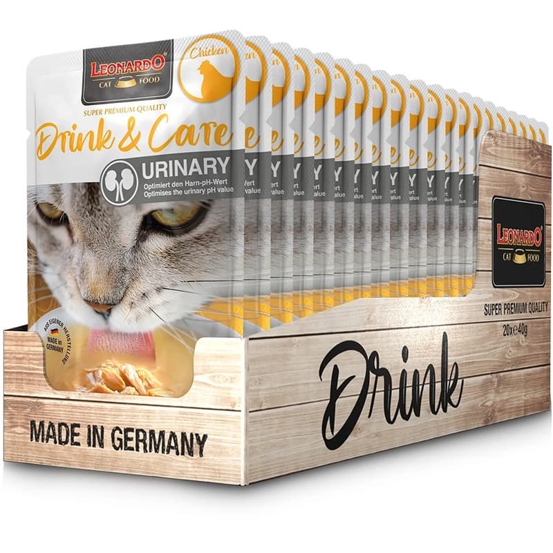 Leonardo Drink &amp; Care Urinary Chicken. Sopa de Pollo para Gatos
