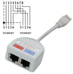 Lindy Port Doubler Utp 2x 10/100BT RJ-45 Splitter cat.5 2xEt - 34002