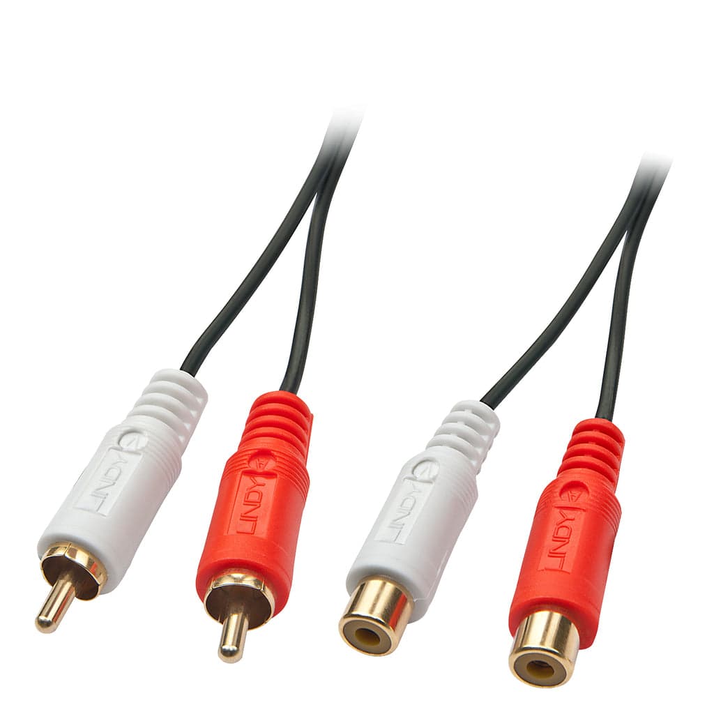 Lindy 35671 cabo de áudio 2 m 2 x RCA Preto, Vermelho, Branco