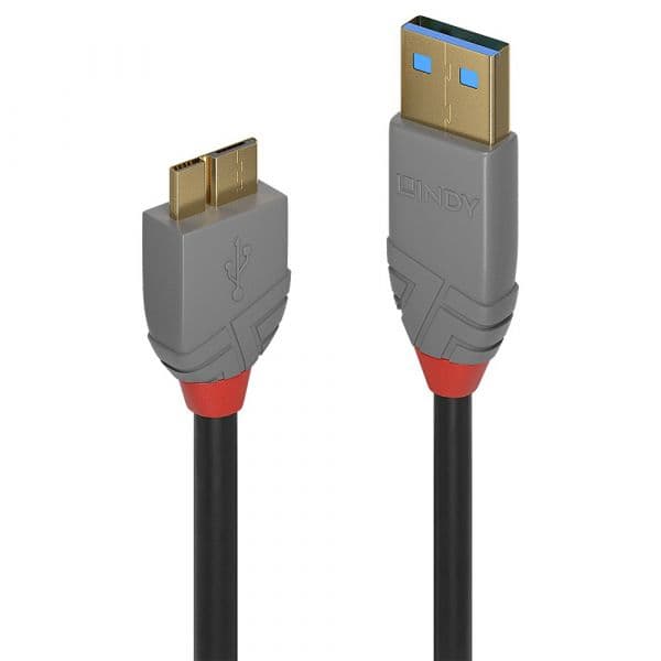 Lindy - 36765 cable USB 0,5 m USB 3.2 Gen 1 (3.1 Gen 1) USB A Micro-USB B Negro - 36765
