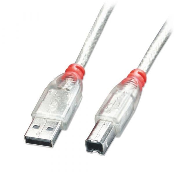 Lindy - 41753 cable USB 2 m USB 2.0 USB A USB B Transparente - 41753