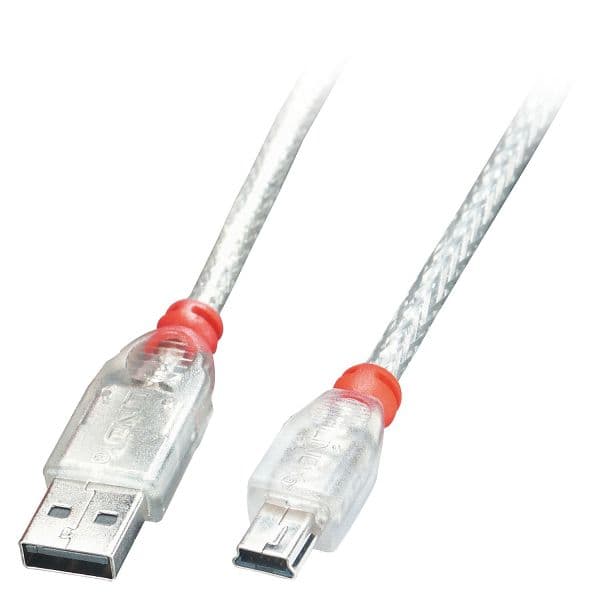 Lindy - 41780 cable USB 0,2 m USB 2.0 USB A Mini-USB B Transparente - 41780