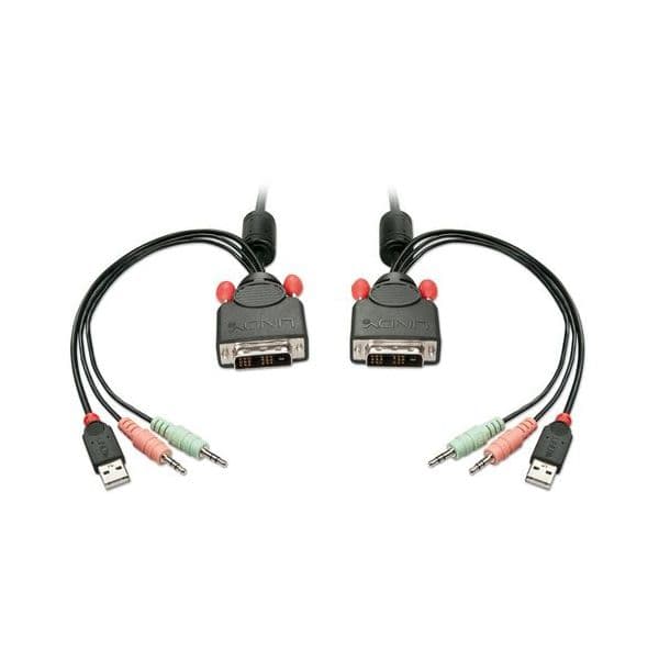Lindy Kvm Switch 2 Port Dvi-d Single Link USB 2.0 Audio - 42341