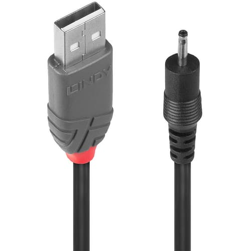 Lindy - 70265 cable de transmisión Negro 1,5 m USB A EIAJ-01 (2.5 mm, 0.7 mm) - 70265