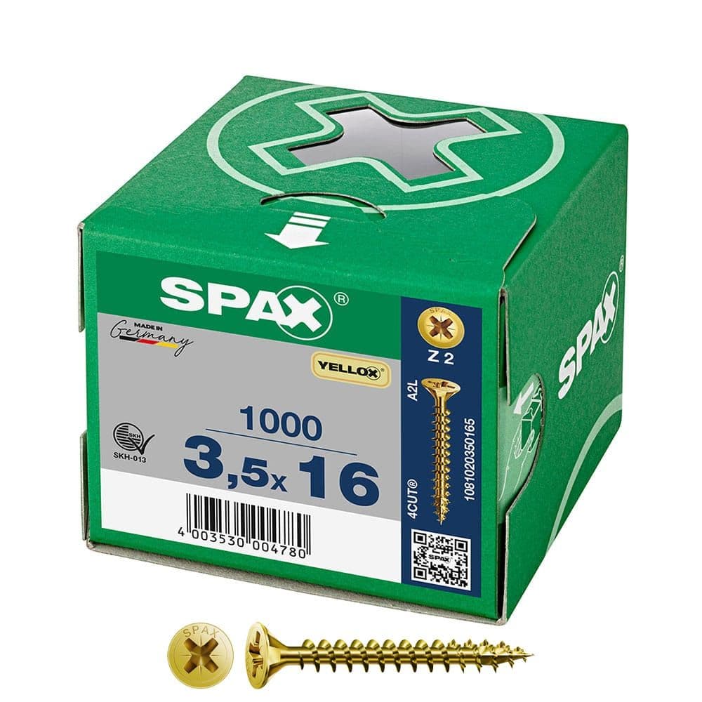 CAIXA 1000 UNIDADES. PARAFUSO DE CABEÇA PLANA UNIVERSAL YELLOX 3,