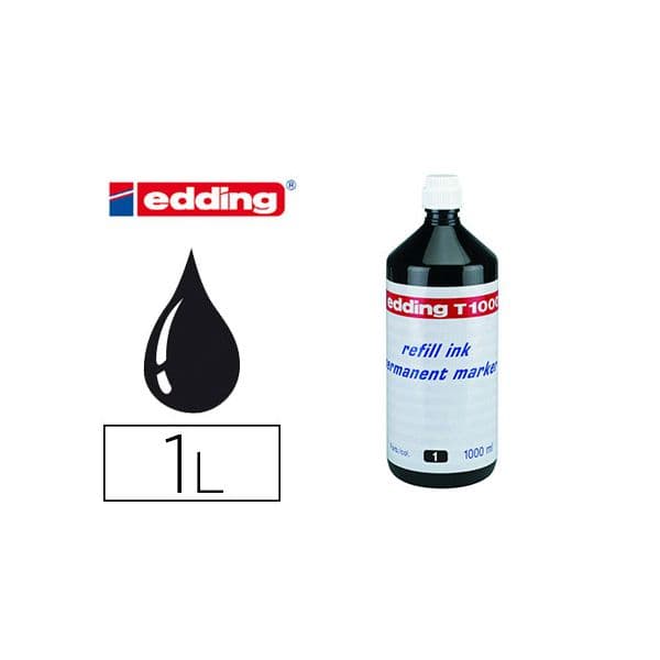 Edding Frasco Tinta Preto 1000ml - T1000-01