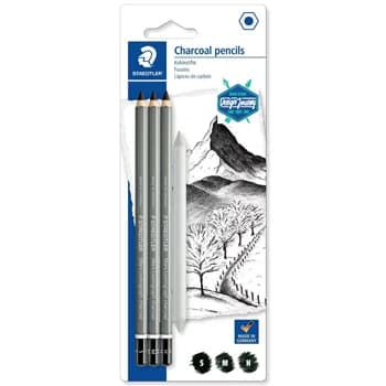 Staedtler Conjunto Lápis Charcoal + Esfuminho - 100CSBK4