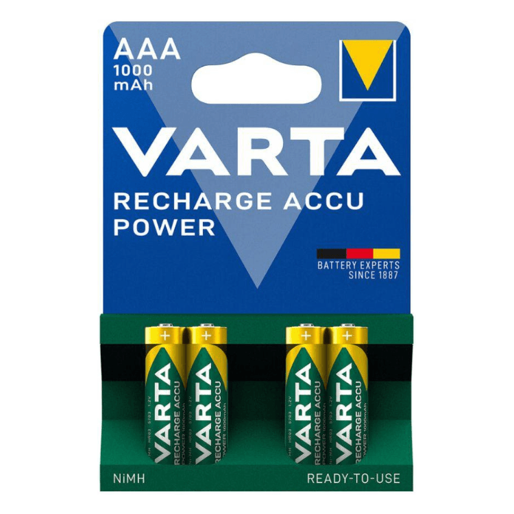 Pilha Varta Recarregável 4xAAA 1000mAh