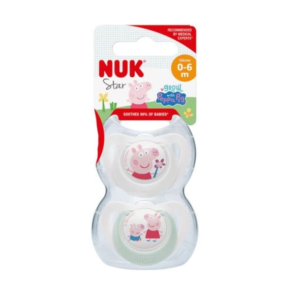 Nuk Chupetas Star Silicone Peppa Pig 0-6 2 Unidades