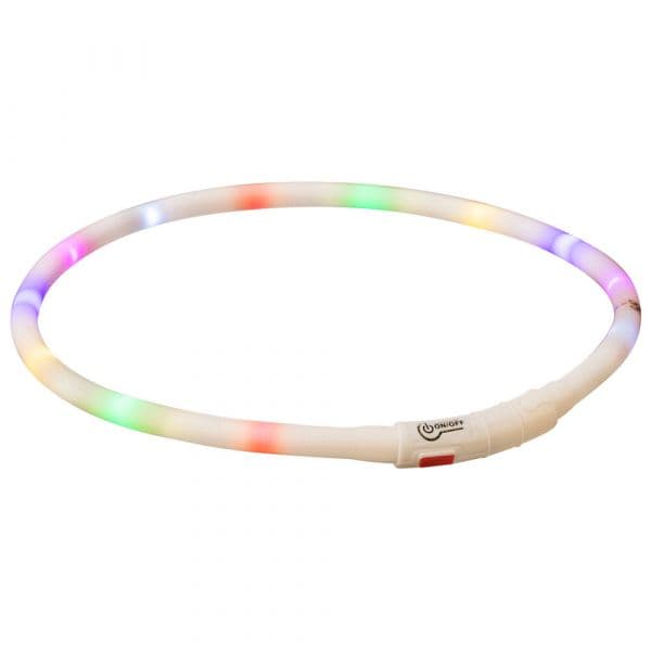 Trixie Colar Luminoso Flasher USB para Cães Branco