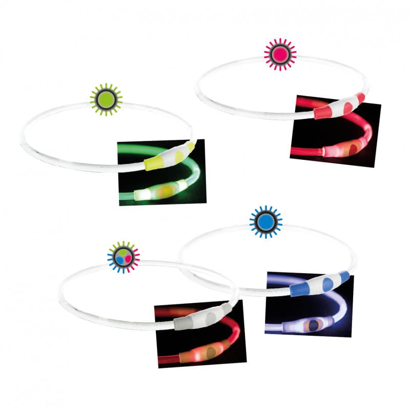 Trixie Collar Anillo con Luz Flash USB para Perros Multicolor