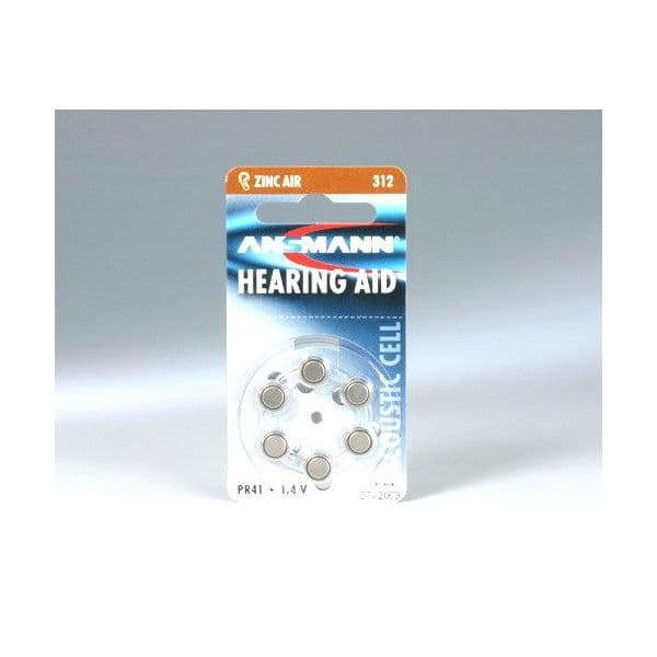 Ansmann Pilhas 1x6 Zinc-Air 312 (PR 41) - 5013233