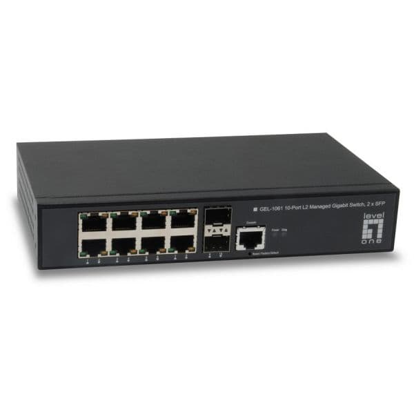 Level One Switch 10-Port L2 Managed Gigabit, 2 x SFP - GEL-1061