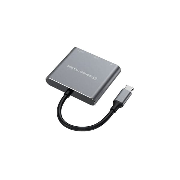 Conceptronic DONN18G base & duplicador de portas Com fios USB 3.2 Gen 1 (3.1 Gen 1) Type-C Cinzento