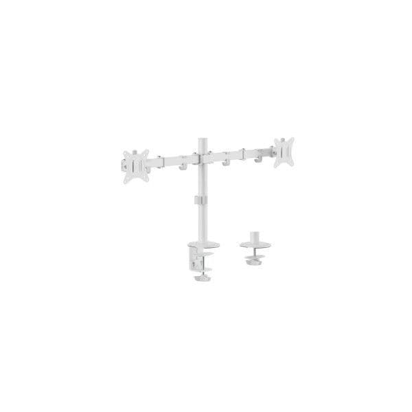 Equip Suporte Mesa Articulado p/ 2 Ecrã 17"/32" Branco