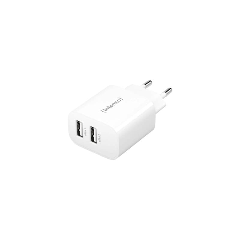 Intenso | Cargador pared W24AA|2xUSB-A|blanco