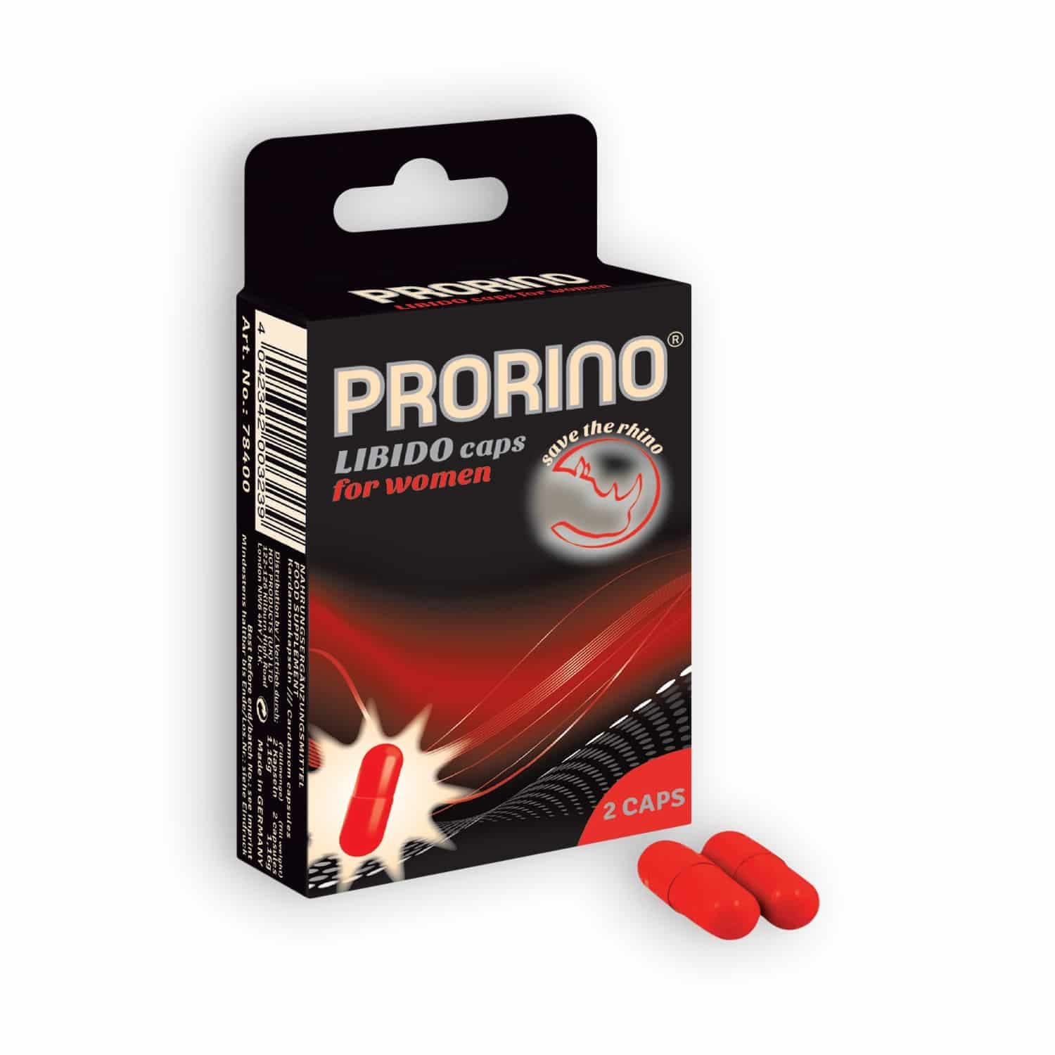 Prorino – Cápsulas Estimulantes  Libido Caps Para Mulher 2 Cápsulas