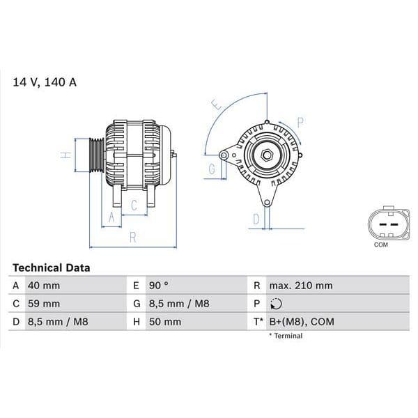 BOSCH Alternador - 0986081340