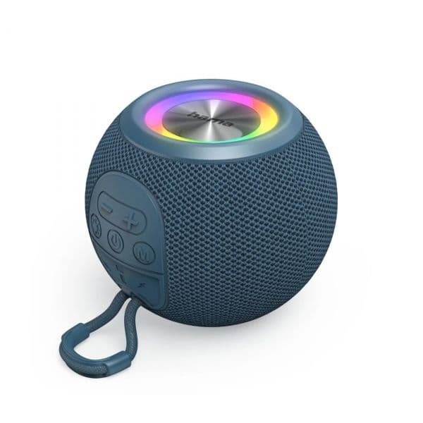 Hama 00188239 Ball Shape Coluna Bluetooth 5W 5 Modos de Luz Azul