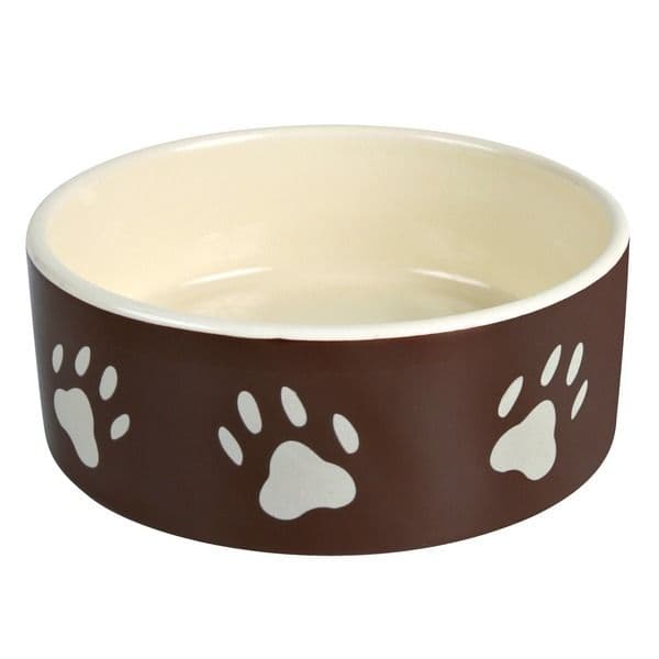 Trixie Comedouro Cerâmica Patinhas 300ml 12cm Brown - 24531