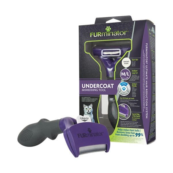 FURminator Escova Desembaraçadora Pelo Curto - Gato Médio/Grande