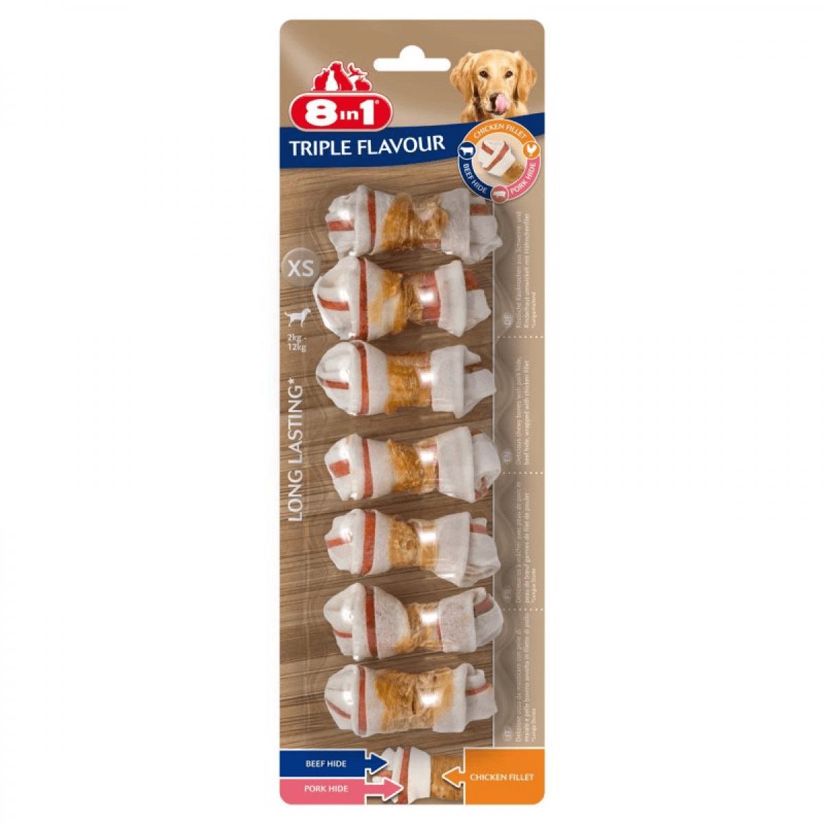 8in1 Delights Triplo Sabor XS 7un