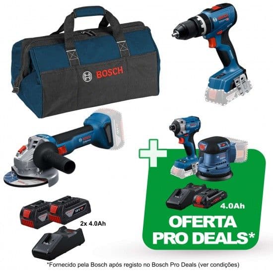 Aparafusadoras c/percussão GSB 18V-65 + GWS 18V-8 Professional + Oferta ProDeals refª 0615A5008Z BOSCH