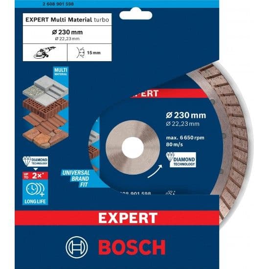 Bosch Professional Expert Multimaterial 230 Mm Turbo Diamond Blade Azul