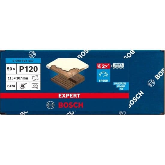 Lixa EXPERT C470, 115 x 107 mm, G 120, 50 unidades refª 2608901657 BOSCH