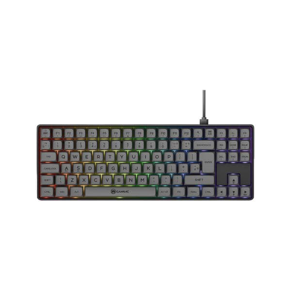 GAMIAC Teclado Mecânico TKL RGB90G Kailh Blue Preto/Cinzento