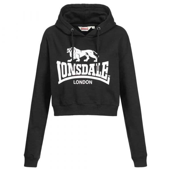Lonsdale Roxeth Cropped Hoodie Preto L Mulher