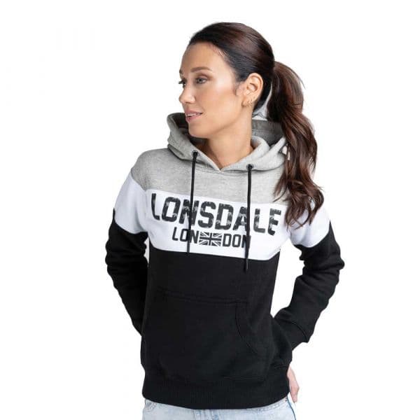 Lonsdale Penbryn Hoodie Preto,Cinzento S Mulher
