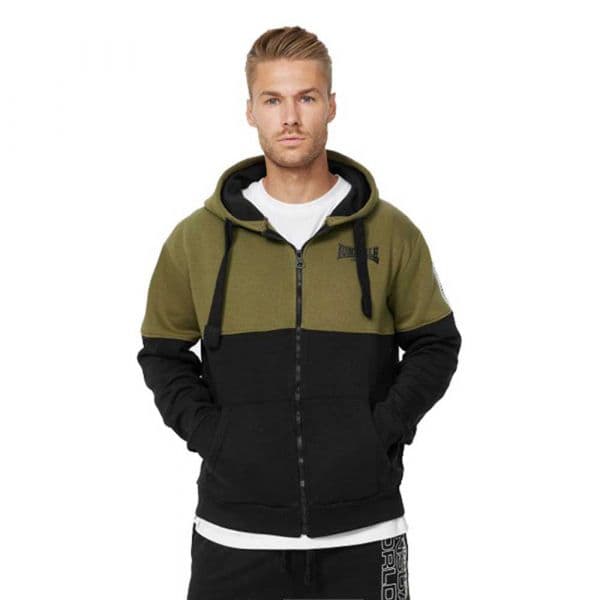 Lonsdale Lucklawhill Full Zip Sweatshirt Verde,Preto XL Homem
