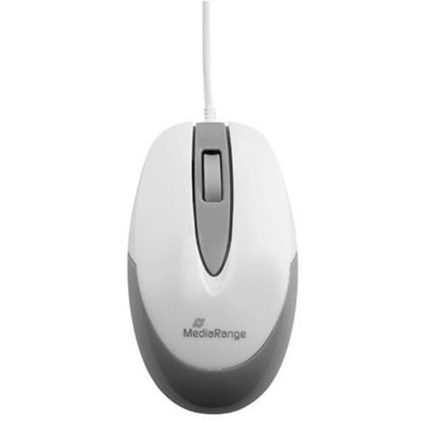 Mediarange Rato USB 3 Teclas Compact Brnaco/Cinza - MROS214