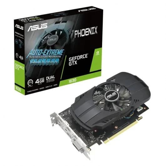 Asus Phoenix GeForce GTX 1630 Tarjeta Grafica 4GB GDDR6 EVO NVIDIA – PCIe 3.0, HDMI, DVI-D, DisplyPort
