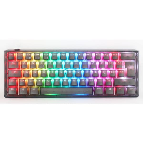 DUCKY Teclado Mecânico ONE 3 Aura Black Mini 60% Hot-swappable MX-Red RGB PBT PT - DKON2161ST-RPTPDAB