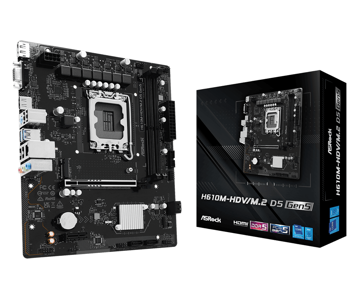 Motherboard AsRock H610M-HDV/M.2 D5 GEN5 1700
