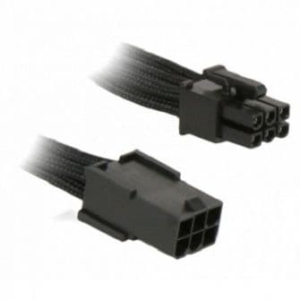 BitFenix 6-Pin PCIe Sleeved Black / Black 45cm