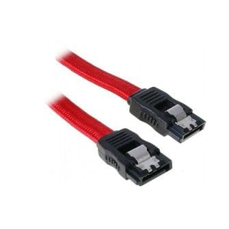 BitFenix cabo SATA 3 30cm sleeved red/black - BFA-MSC-SATA330RK-RP