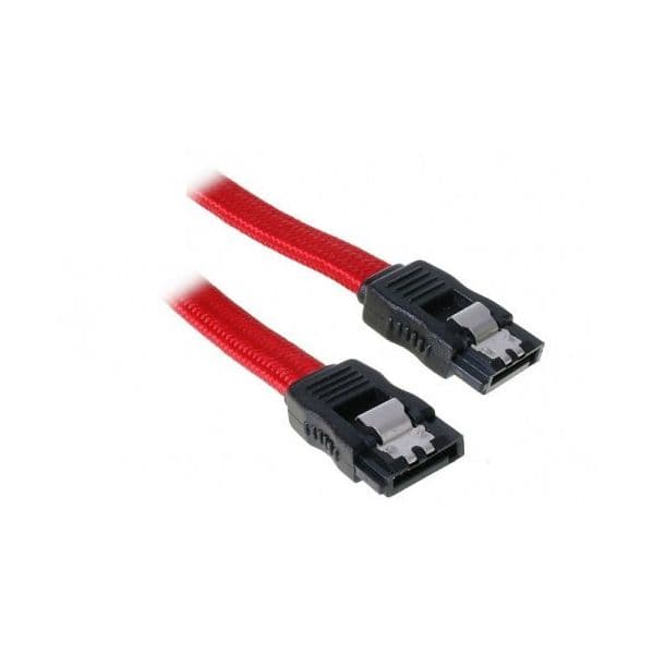 BitFenix cabo SATA 3 30cm sleeved red/black - BFA-MSC-SATA330RK-RP