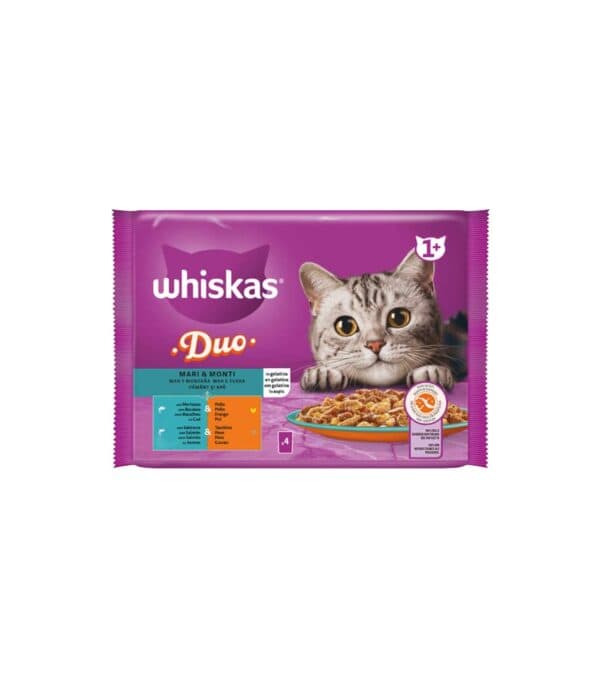 Whiskas Duo Mar e Terra 4x85gr Comida Húmida para Gato - Campet