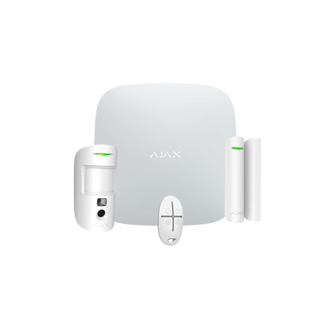 Ajax Kit de alarme anti-intrusão c/ sensor de câmara-Branco