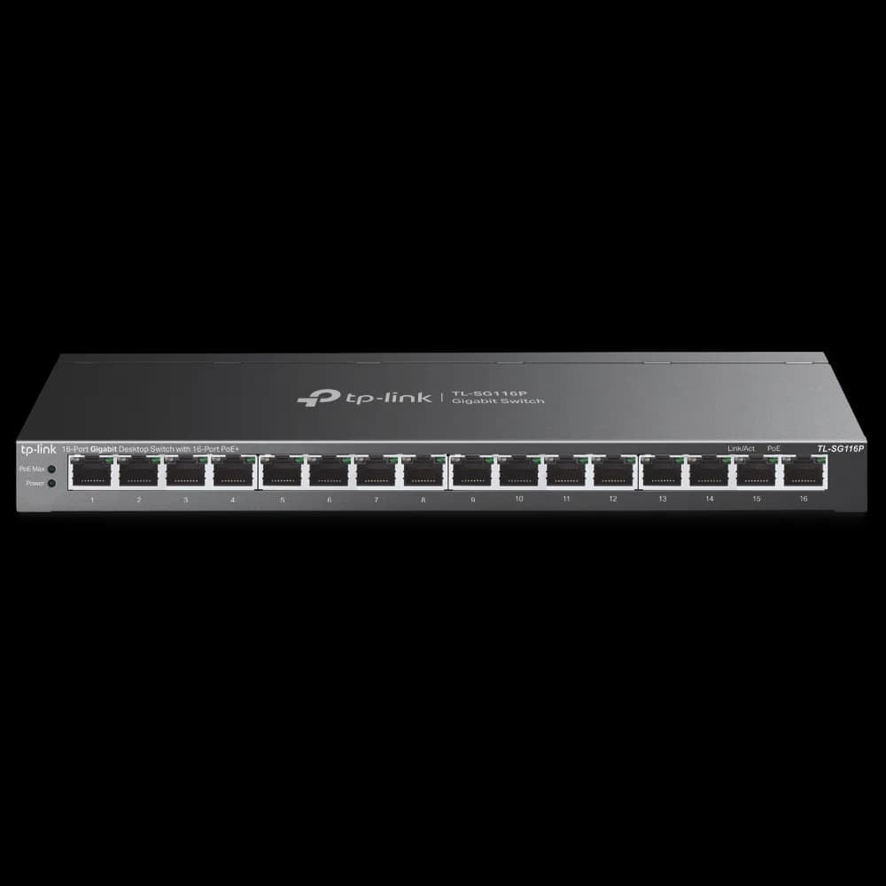 Tp-link Switch 16 Portas PoE+ Gigabit - TL-SG116P