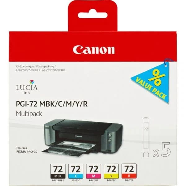 Tinteiro Canon PGI-72 MBK/C/M/Y/R Multipack