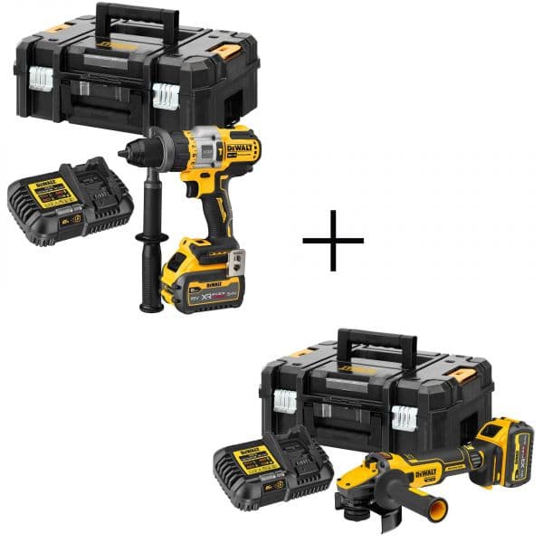DeWALT Kit Aparafusadora DCD999T1-QW + Rebarbadora DCG409T1-QW - CPROF715