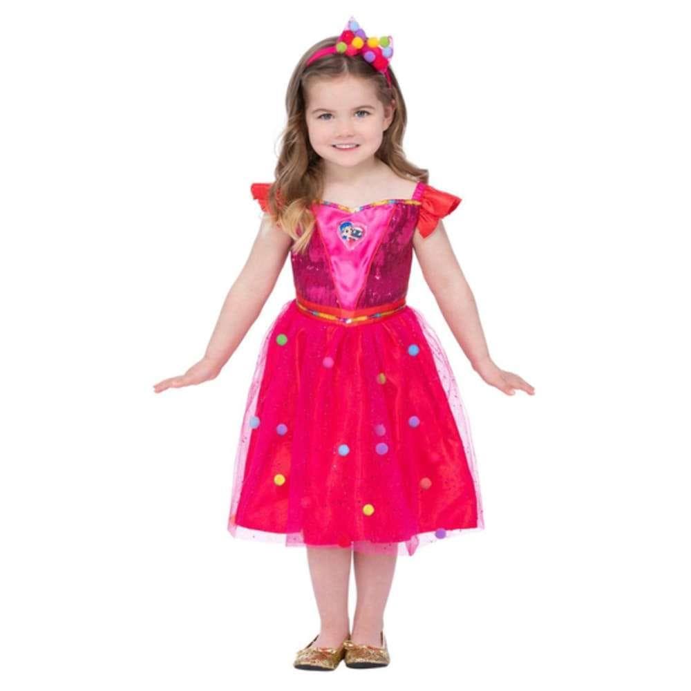 Disfarce Rainbow Kingdom Vestido Rosa 4-6 Anos