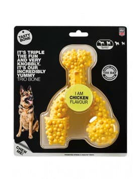 Tasty Bone Brinquedo Cão Trio Bone L I Am Chicken