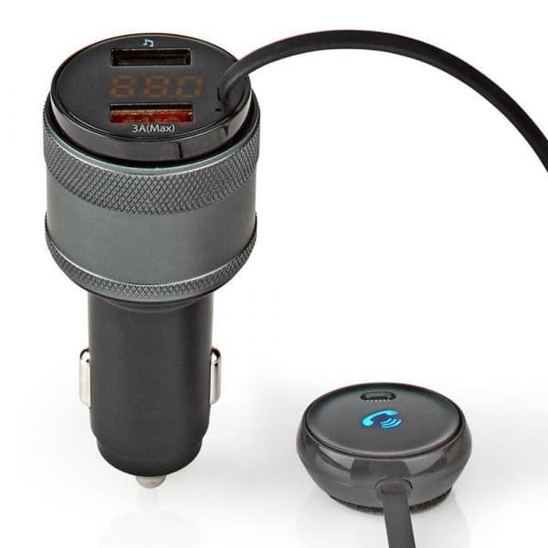 Nedis Transmissor Fm Bluetooth V5.0 Usb F. Isqueiro Catr124bk
