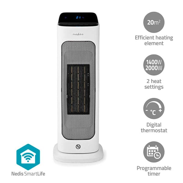 NEDIS SMARTLIFE WIFI AQUECEDOR COM VENTILADOR CERMICO